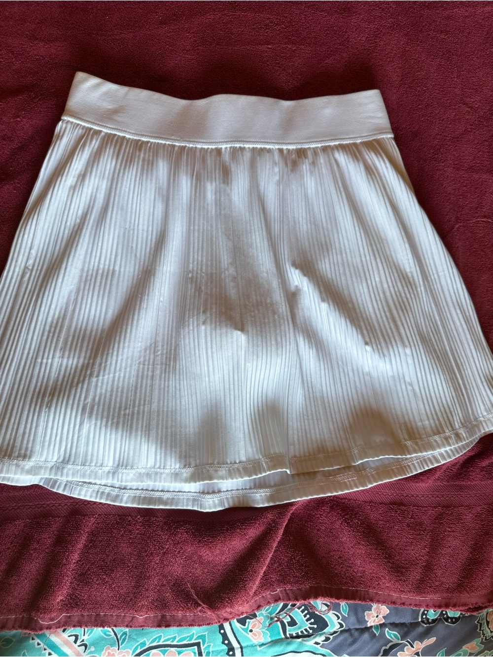 Classic White Pleated Skater Skirt with Elastic Waistband